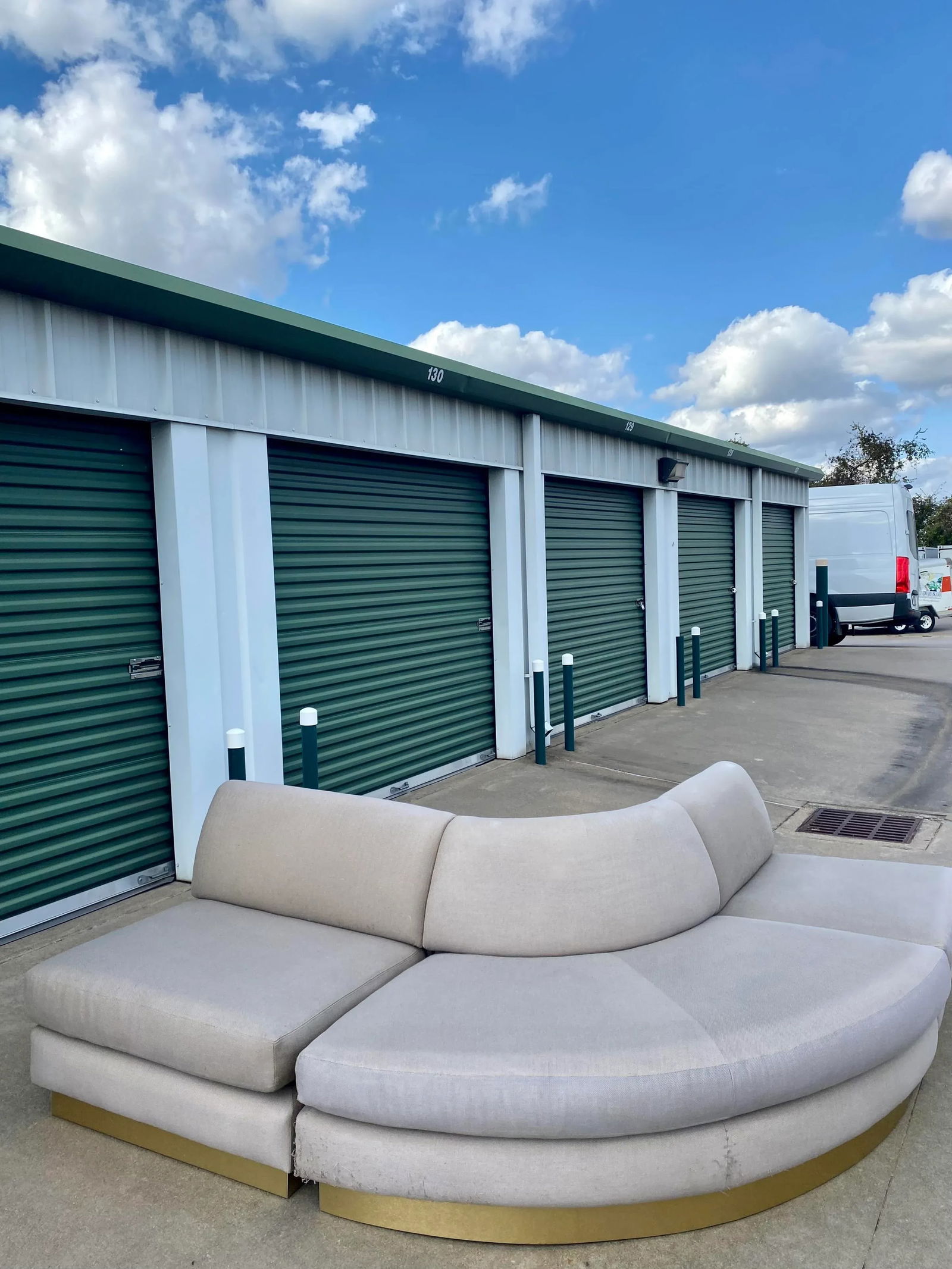 Sectional Sofa With Brass Plinth Base - 7