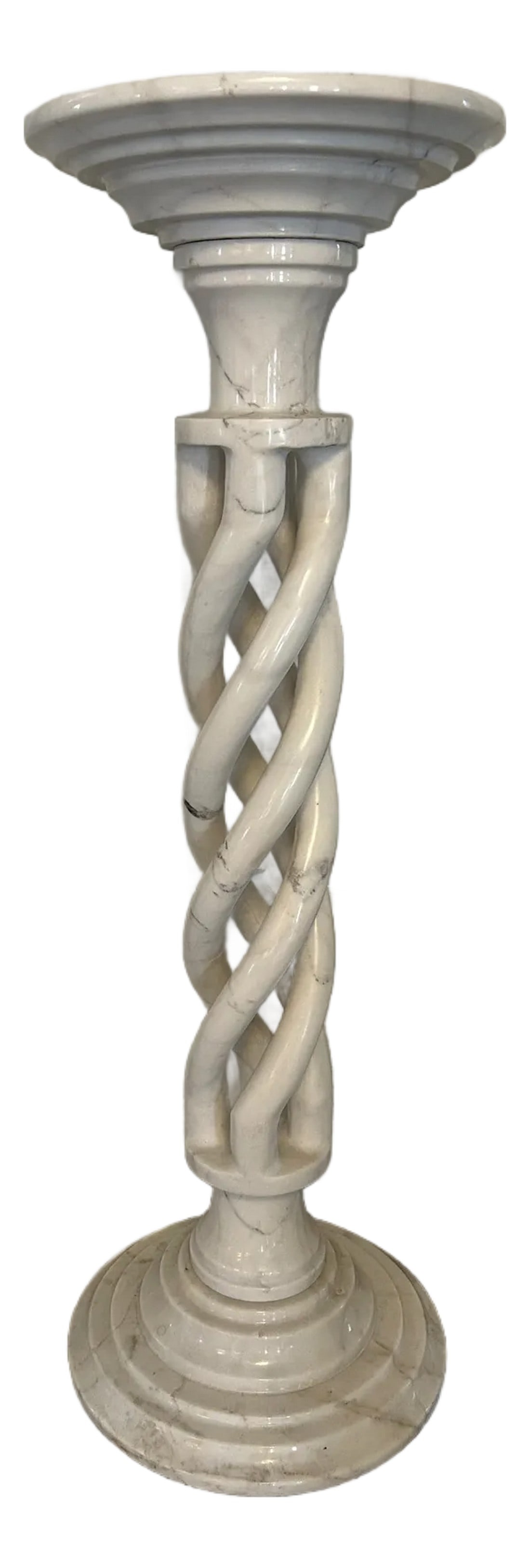 Mid 20th Century Marble Pedestal With Twisted Column Design (1 of 4)