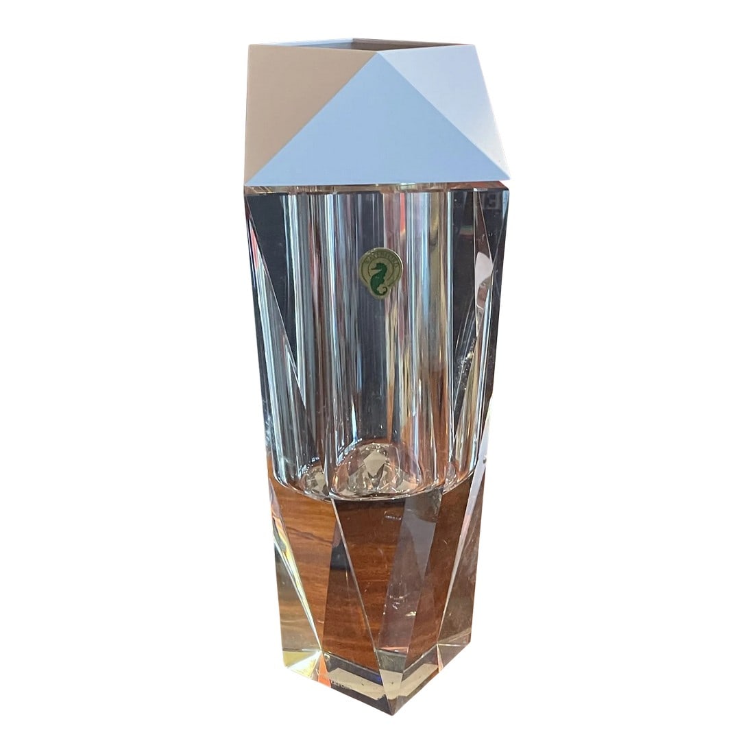 2000s Waterford Crystal Vase With Metal Accents: This piece comes in its original box, While the item is pristine the box has seem so wear. It did however protect this stunning vase. Condition: Imperfections: No Imperfections Condition Notes: Never
