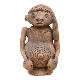 Engraved Pre-Columbian Style Clay Sculpture