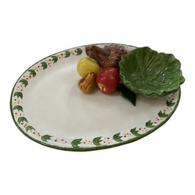 Late 20th Century Cali Pottery Trompe L"Oeil Serving Platter