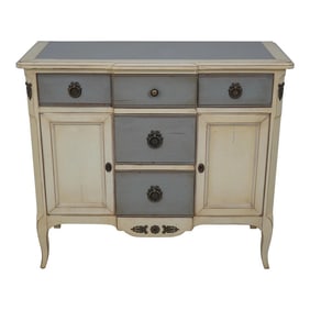 French Louis XV Paint Decorated Server Console Cabinet