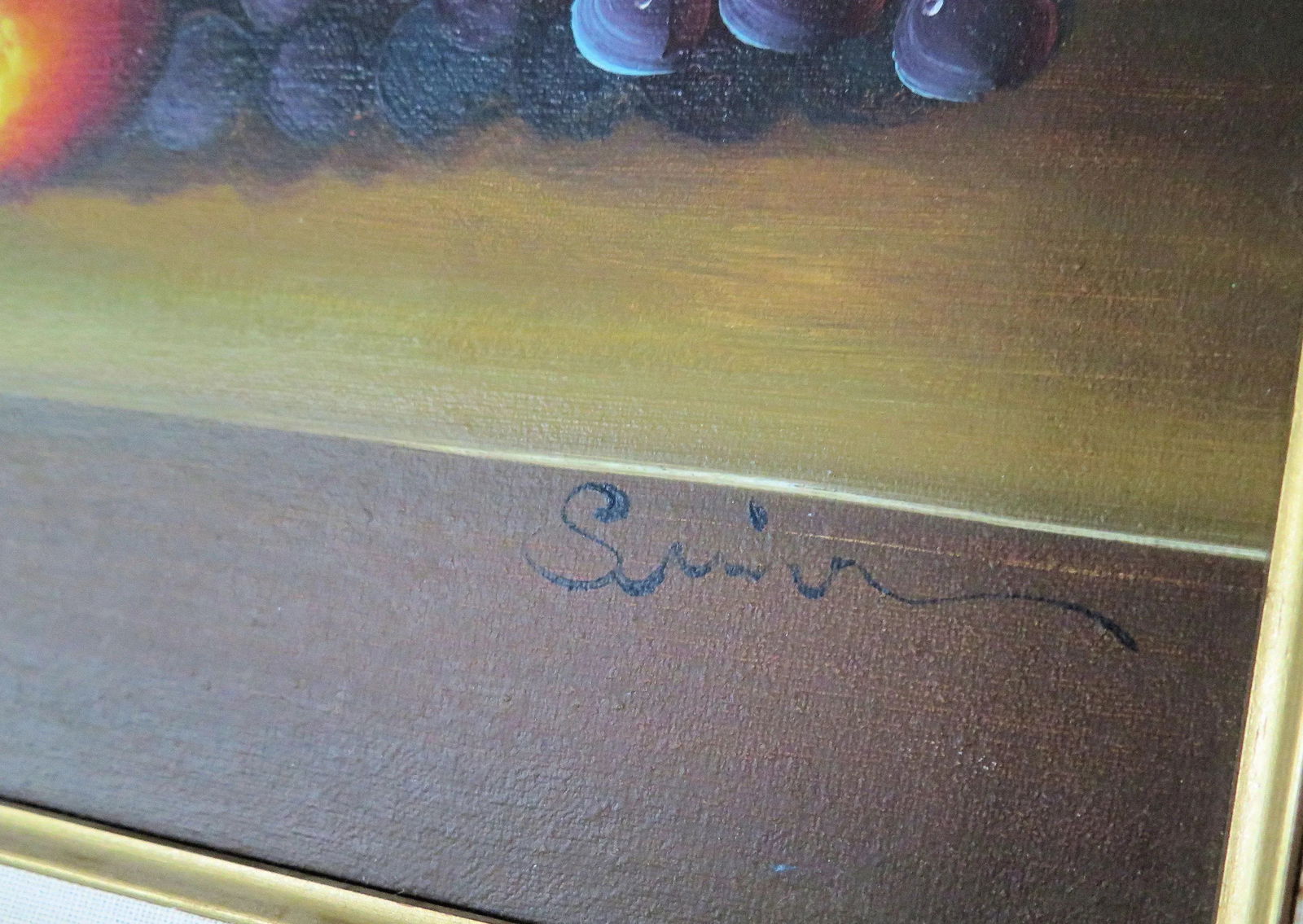 Realistic Oil Still Life of Fruit/Signed, Framed - 2