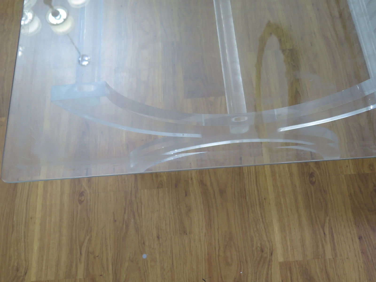 Charles Hollis Jones Plexiglass Base Coffee Table With Large Rectangle Glass Top - 5