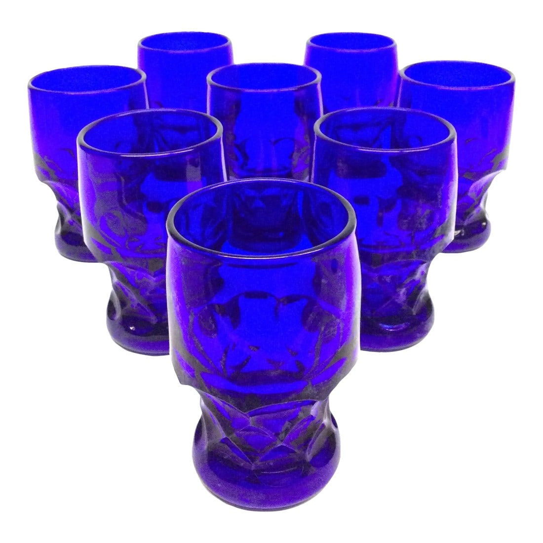 French Vintage Cobalt Blue Multi Use Glass Set of 8 (1 of 10)
