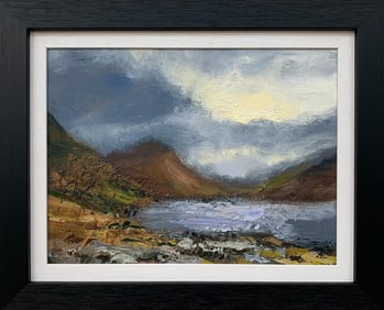 Impasto Oil Painting of a Storm in the English Lake District by British Landscape Artist