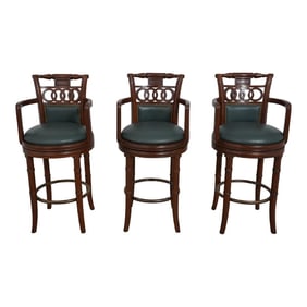 Set of 3 Italian Regency Design Counter Bar Chairs