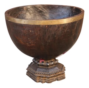 Antique Carved Southern Indian Grain Container