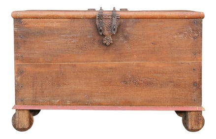 Antique Indian Teak Wedding Trunk