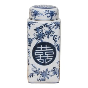 Slim Floral Porcelain Vintage Jar