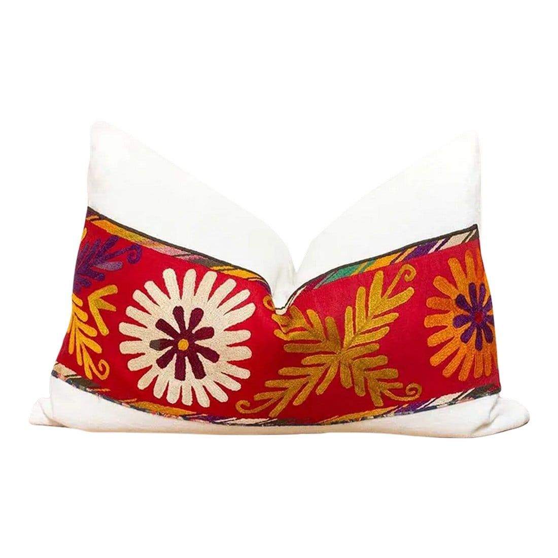 Antique Uzbek Suzani Linen Pillow: These captivating pillows are crafted from museum-quality, antique Central Asian textiles. Dating back to the late 19th or early 20th century, each pillow features dynamic and intricate embroideries,