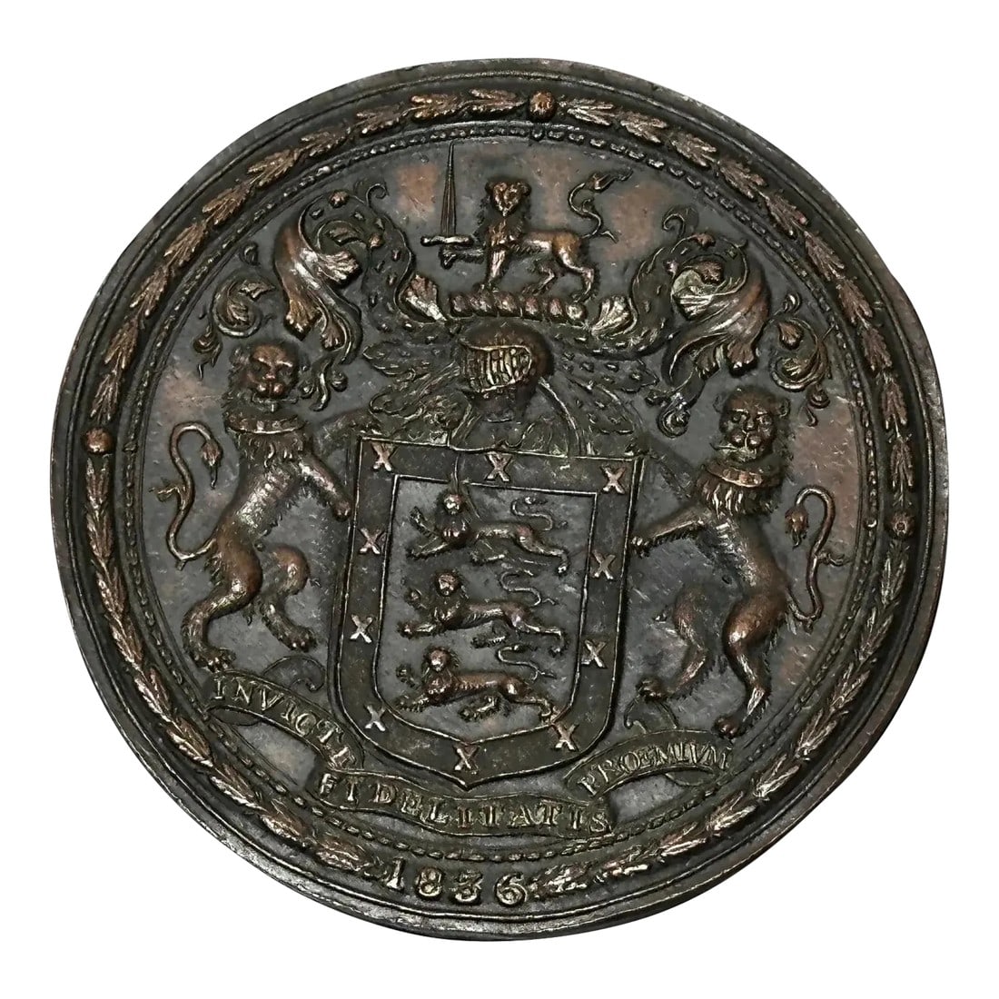 Early 19th Century Royal Hereford City Coat of Arms Plaque C1836 (1 of 10)