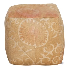 Oguz Antique Suzani Cube Ottoman