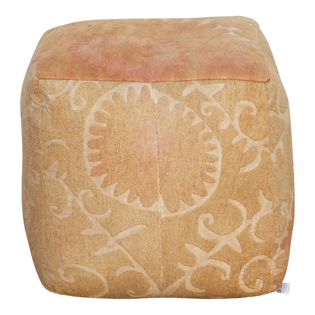 Oguz Antique Suzani Cube Ottoman