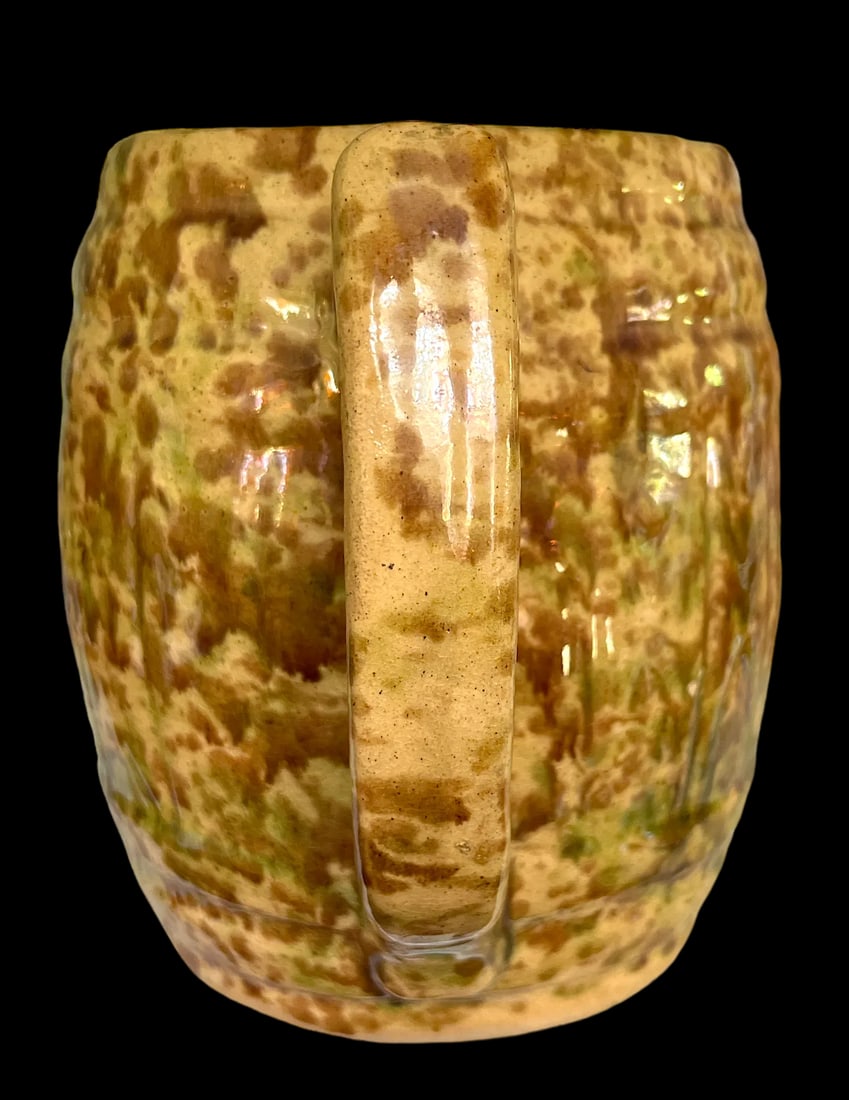 Antique Large Splatterware Ceramic Pitcher - 7