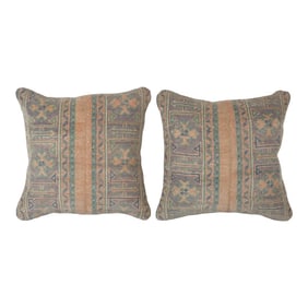 Turkish Wool Rug Cushion Cover - a Pair