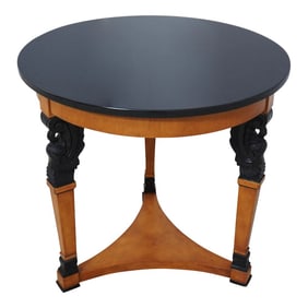 Regency Style Round Granite Top Center Lamp Table