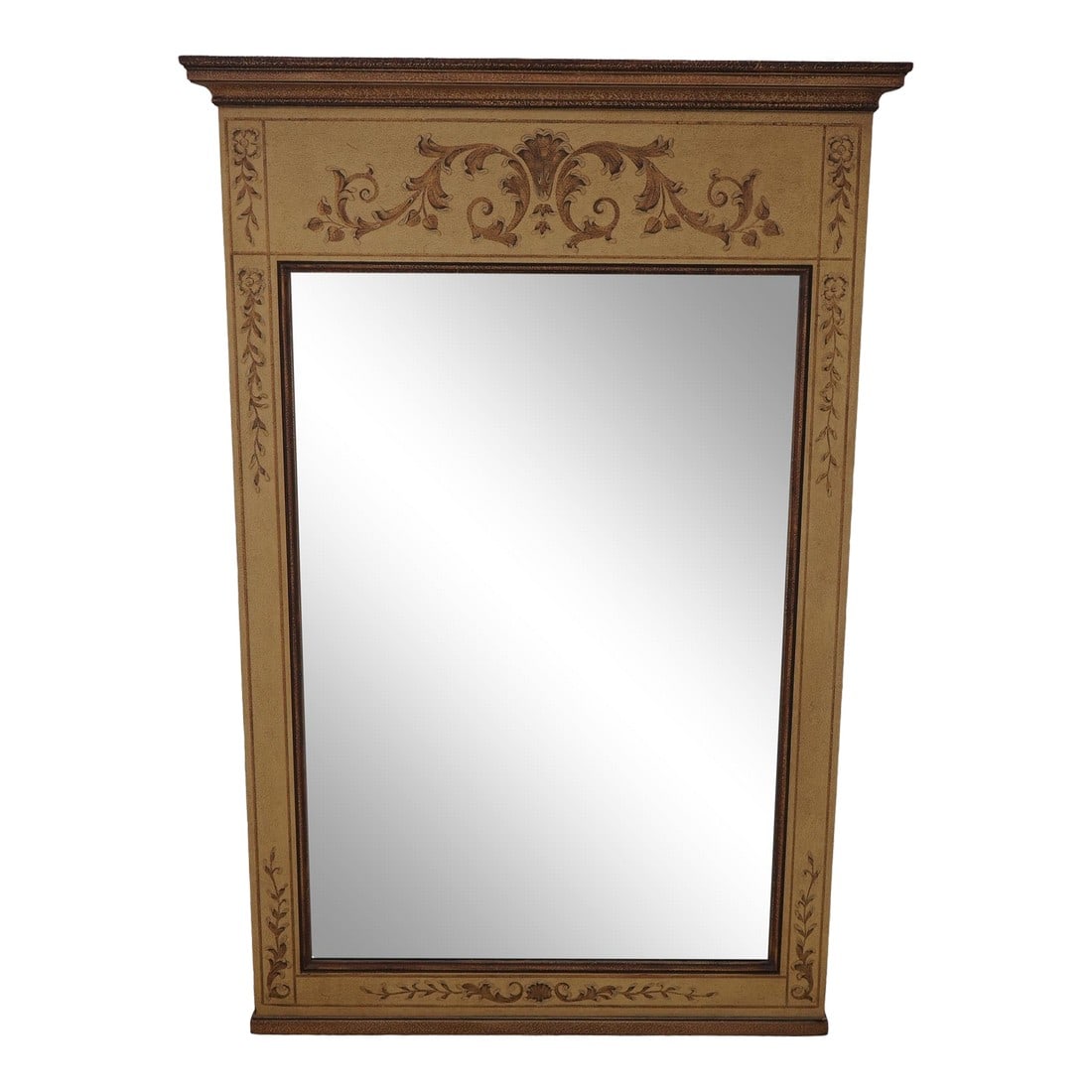 John Widdicomb Neoclassical Design Wall Mirror: Age: Approx: 40 Years Old Details: Neoclassical Design Quality Construction Stunning Paint Decorated Finish Condition: Excellent Original Finish & Condition Size: 35w x 3d x 52h Condition: A
