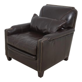 Drexel Heritage High Quality Stitched Leather Club Chair