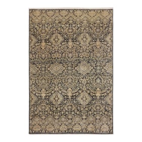 Bohemien Ziegler Gray Blue Hand-Knotted Wool Rug - 5'2'' X 8'3''