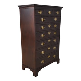 Stickley 10 Drawer Cherry Chippendale High Chest