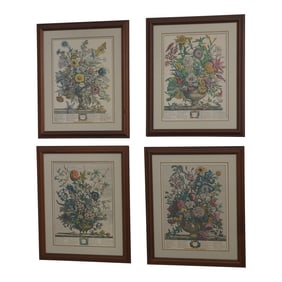 Set of 4 Custom Framed Floral Anniversary Prints