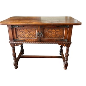 Early 20th Century Spanish Revival Jacobean Style Sideboard / Console Table by Flint's Furniture /