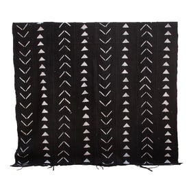 White Tribal Arrow West African Mudcloth