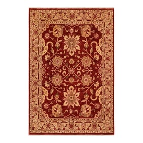Boho Chic Ziegler Red Tan Hand-Knotted Wool Rug - 8'0'' X 9'9''