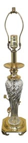 Crystal & Brass Table Lamp in Waterford Style