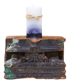 19th Century Old Architectural Base Candle Holder