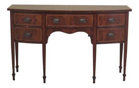 1960s Vintage English Hepplewhite Federal Style Mahogany Sideboard