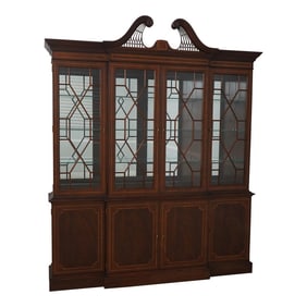 Hickory White Gorgeous Flame Mahogany Breakfront China Cabinet