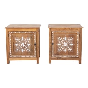Pair of Mother of Pearl Inlay Cabinets
