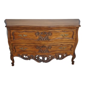 Italian Carved 2 Drawer Continental Commode Chest