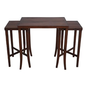 Jonathan Charles Country Distressed Walnut Nesting Tables