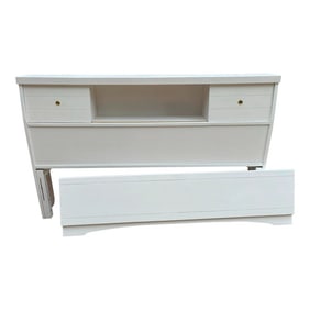 Vintage Full Size Bookcase Bed Frame- Head and Footboard Set of 2- Newly Painted