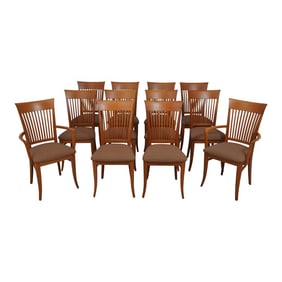 Set of 12 A. Sibau Cherry Studio Design Dining Room Chairs