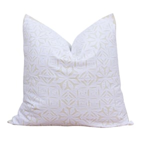 Bisha White Applique Pillow Cover