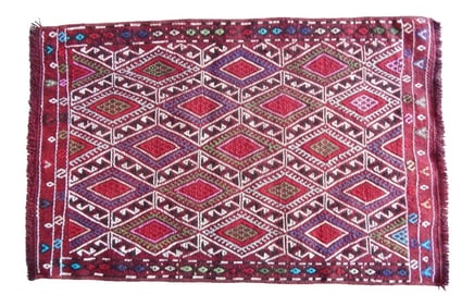 Vintage Turkish Handmade Door Runner Small Kilim Rug 1"²9" × 2"²8"