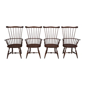 Set of 4 Warren Chairwork Windsor Style Dining Armchairs