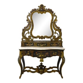 Early 19th Century Mother of Painted Vanity W. Mirror