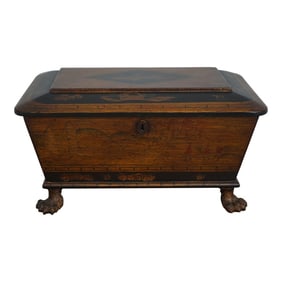 Neoclassical Dresser Top Jewelry Box W. Paw Feet