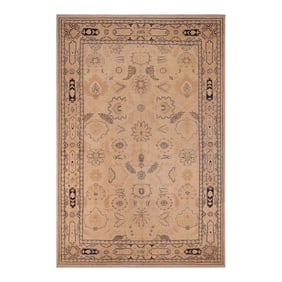 Classic Ziegler Beige Tan Hand-Knotted Wool Rug - 9'2'' X 11'11''