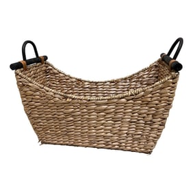 Late 20th Century Large Vintage Basket With Wood Handles