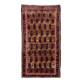 Vintage Bidjar Handmade Wool Rug in Brown
