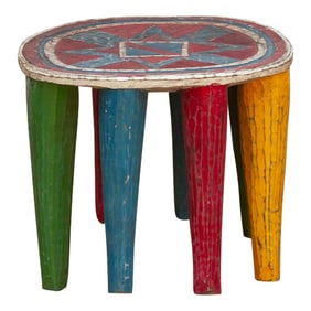 Bold & Colorful African Nupe Oval Table
