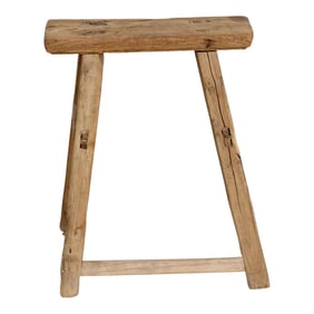 Antique Slim Top Rustic Wood Stool