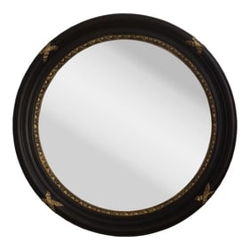 Round Large Regency Style Beveled Mirror