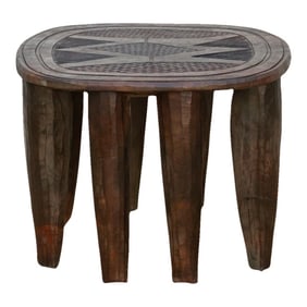 Patinated Dark Brown African Stool